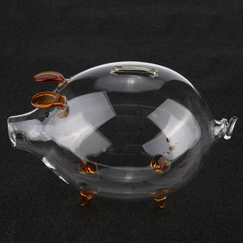 Monedero De Cristal Transparente Para Guardar Monedas Piggy