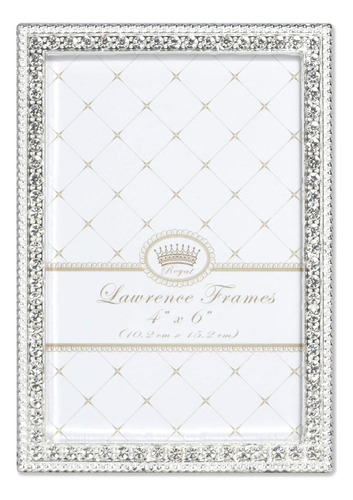 Lawrence Frames 4x6 Sarah Silver Metal Crystal Picture Frame