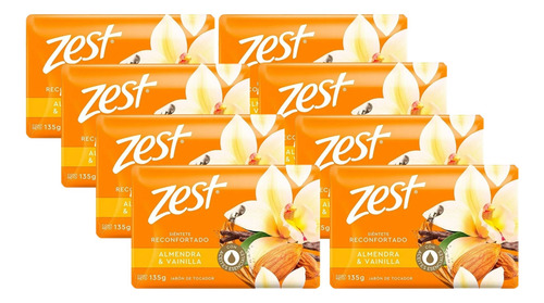 Jabón Zest Barra Almendra & Vainilla 135g 8 Pzas **