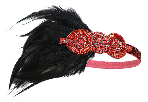 Accesorio De Vestido De Plumas Negras, Tocado De Plumas