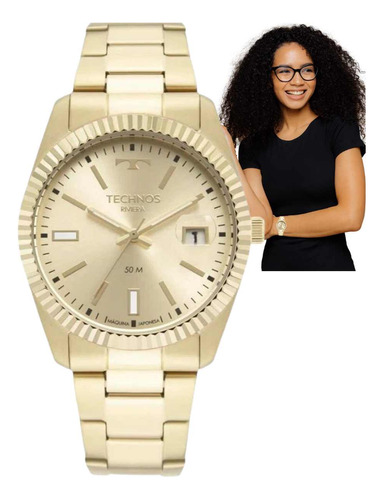 Relógio De Pulso Technos Feminino Riviera Dourado 2115nal/1x