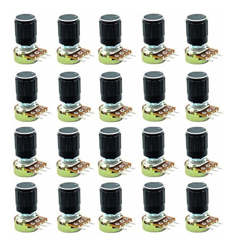 Dafurui 20 Pcs B10k 10k Ohm Potenciómetro 3 Terminales...