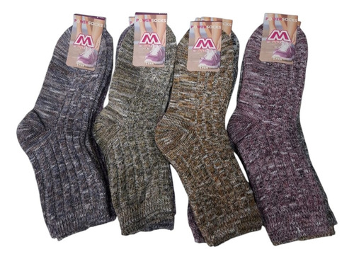 X12 Calcetines Mujer Hilo Variados Jaspeado 35-39