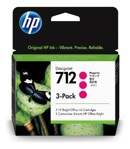 Cartucho De Tinta Hp Desingjet 712 Magenta Pack De 3 29ml