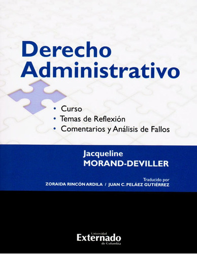 Derecho Administrativo, De Jacqueline Morand-deviller. Editorial U. Externado De Colombia, Tapa Blanda, Edición 2017 En Español
