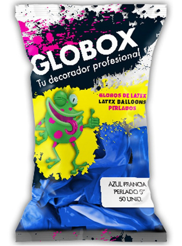 Globox Perlado 5 Pulgadas Color Azul Francia X 50 Un.