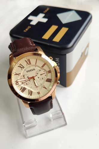 Relógio Masculino Fossil Cronografo Fs4991 Dourado