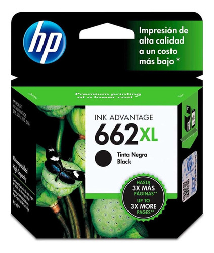 Cartucho De Tinta Hp 662xl Negra