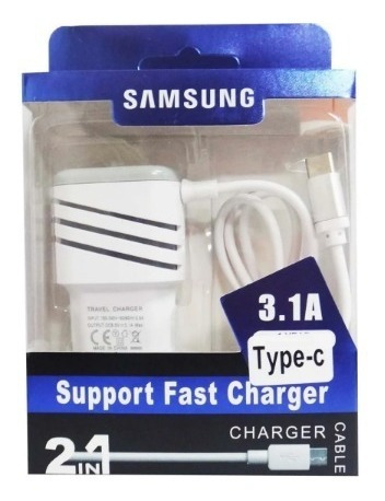 Cargador Cable Samsung 3.1a Tipo C 2 Usb Carga Rapida