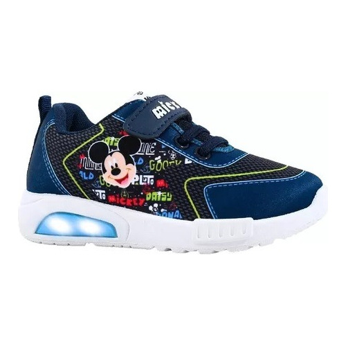 Zapatillas Mickey Footy Luces Led Botón On/off Funny Store