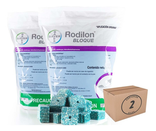 Rodilon Bloque De 1 Kg Bayer Rodenticida Ratas 2 Kg Cpj