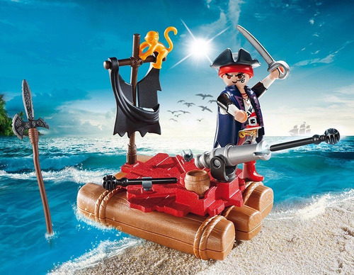 Playmobil Pirates Maletin Balsa Con Pirata Y Cañon 5655