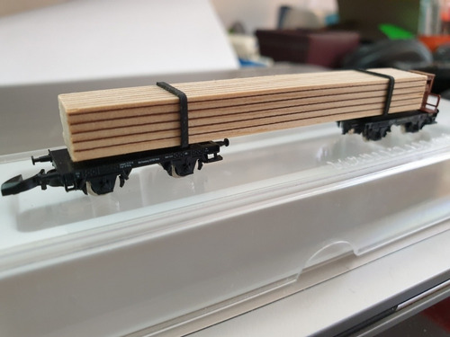 Imagen 3 de 9 de Set De 2 Vagones De Carga Marklin Z, Transp. Madera 8219