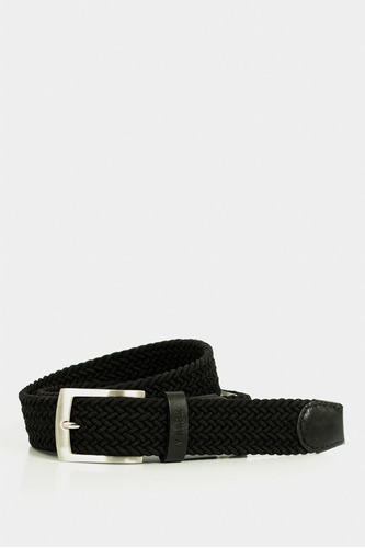 Cinturón Unifaz Cordón Por Cuero Para Hombre Trenza Vélez Color Negro Talla 32