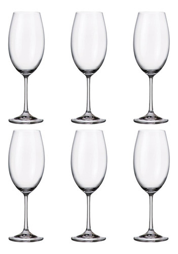 Jogo 6 Taças Cristal Vinho Branco 400 Ml Linha Milvus