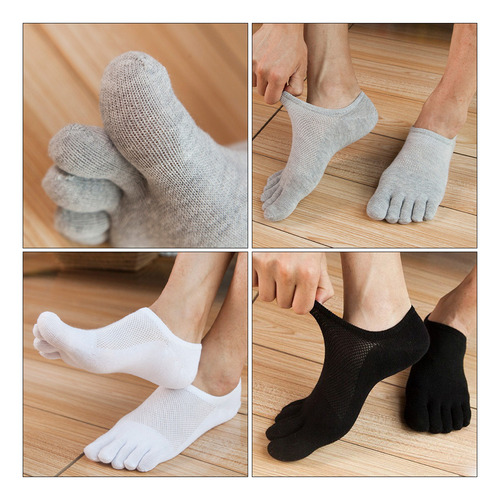 Calcetines De Malla Con Cinco Dedos Para Hombre, 5 Pares