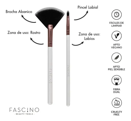 Set 5 Brochas Y Pinceles De Maquillaje Crueltyfree Fascino