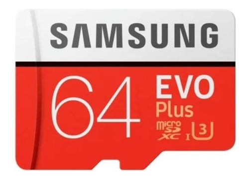 Micro Sd Samsung 64 Gb U3,clase 10, 80 Mb/s, 4k 100%original