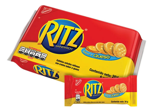 Ritz Galletas Saladas Rellenas De Crema Sabor A Queso