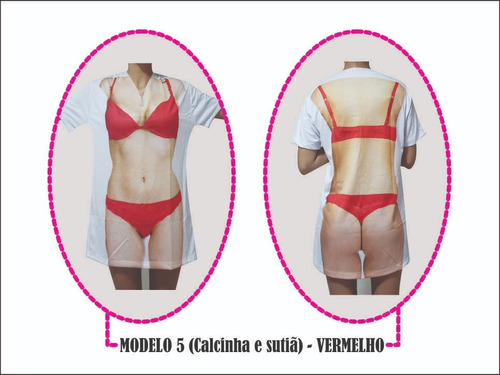 Camisa Chá Lingerie Corpo Sarado Estampa Nas Costas