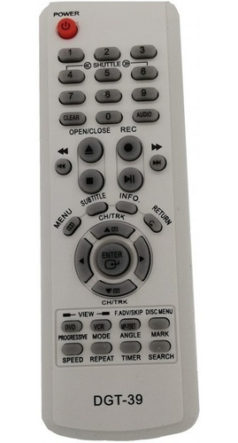 Control Remoto Para Samsung Dvd Con Vhs Sv-m80p Sv-m180p