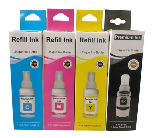 Kit Tinta Universal Impresoras Inyección X4 Colores Calidad