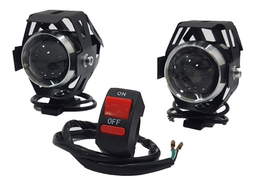 Set Faros Auxiliares Led U5 12w  Solomototeam