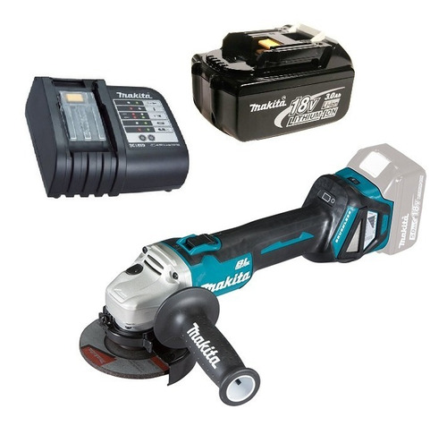 Esmeril Angular 4-1/2'' Velocidad Variable 18v Makita Dga461