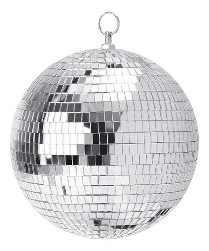 Boshen 8  Disco Mirror Ball Con Anillo Colgante Silver Party
