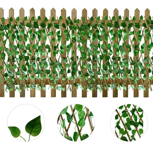 12 Gradis C Folhas Artificiais Usar Em Decoração Muro Ingles