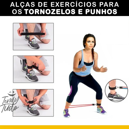 Imagem 6 de 7 de Elastico Academia Em Casa Exercicios Resistência Extensor
