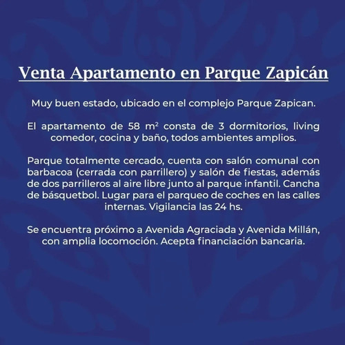 Imagen 10 de 11 de Hermoso Apto 3 Dormitorios En Residencial Zapican!