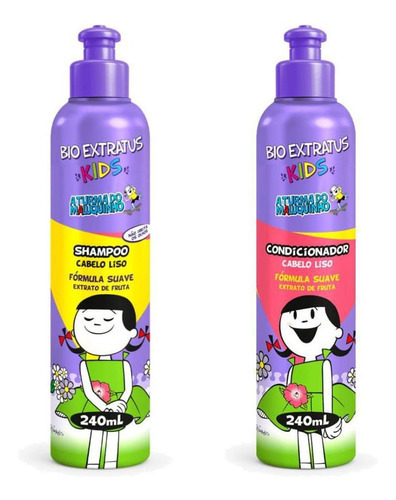  Kit Shampoo E Condicionador Infantil Liso Bio Extratus