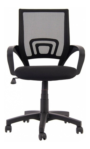 Imagen 3 de 5 de Sillón Ergonómico Basculante Giro Negra Tapizado Tela