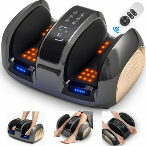 Massageador De Pés Elétrico 3dx Com Aquecimento - Aparellho Relaxante Para Os Pés - Com Airbags De Silicone, Massagem Profunda E Controle Remoto Alívio Instantâneo Em Casa