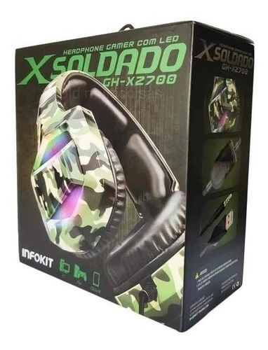 Imagem 4 de 5 de Headset Gamer Led Camuflado 7.1 P3 Usb Oferta