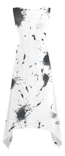 Vestido Casual Sin Mangas Con Cuello Redondo A La Moda Para