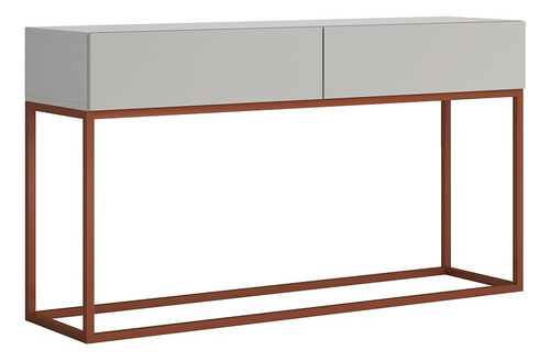 Aparador Eros Buffet Cantinho Do Café Ideal Para Frigobar Hall De Entrada Escritório Cor Off White Pés Cobre