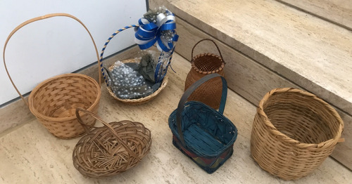 Cesta De Artesanía Indígena, Pack De 6 Cestas Pequeñas