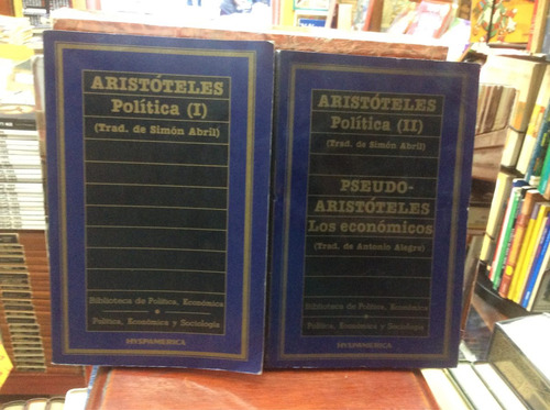 Politica - Aristóteles  - 2 Tomos - Filosofia - De 1985