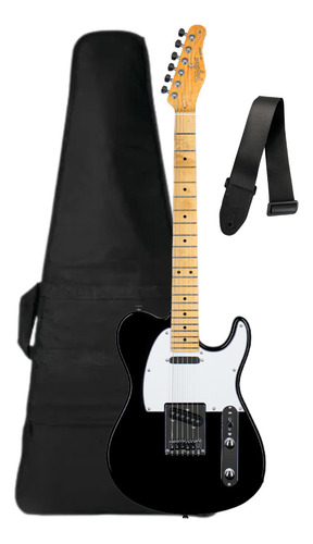 Kit Guitarra Telecaster Tagima Tw-55 Bk Destro Capa Correia