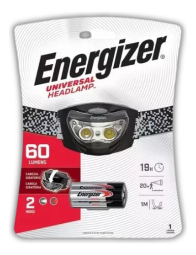 Energizer Linterna Universal Headlamp - 60 Lúmenes + 3 Pilas