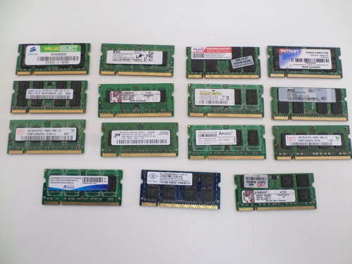 Kit 15 Memórias 1gb Ddr2 Notebook Pc2 5300s 6400s