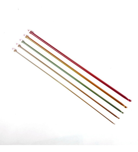 Imagen 1 de 3 de Kit De 5 Agujas Tunecinas De Aluminio N° 2.5/3.5/4.5/5.5/6