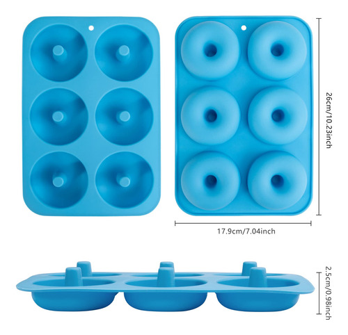 Molde De Silicona Aichoof Para 6 Donas Juego De 2