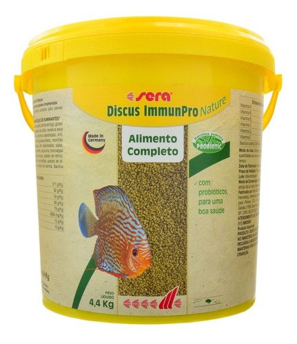 Sera Ração Para Peixes Discus Immunpro Nature 4400g