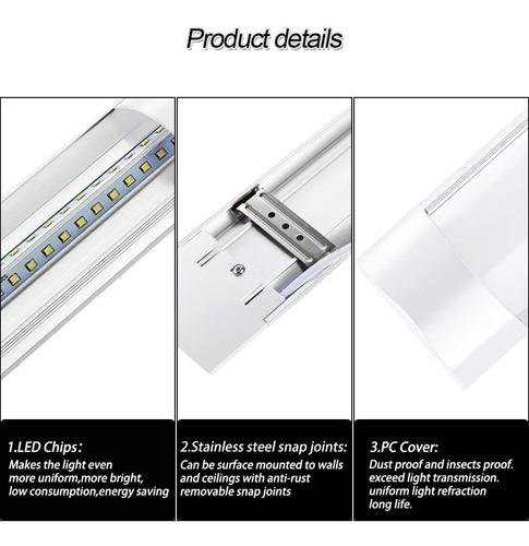 Imagen 3 de 4 de Lampara Led Plana 36w Sobreponer Antipolvo Luminaria Techo