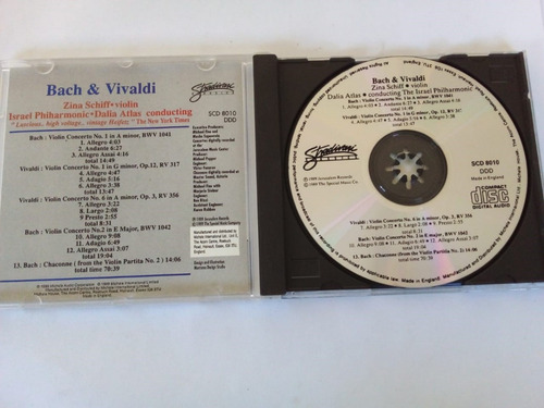 Imagen 2 de 3 de Bach & Vivaldi - Zina Schiff - Jerusalem 1989 - Cd - U