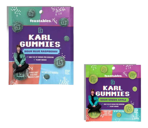 Gomita Karl Mr Beast (1 Blue Raspberry 100g Y 1 Manzana 50g)