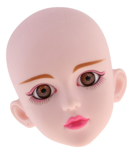 Cabeza De Muñeca De 1/4 Con Ojos Marrones Para Bjd Diy Part